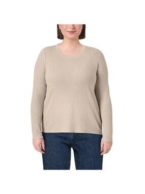 NWT Mondetta Women's XXL Beige Long-Sleeve Top Ribbed F1151